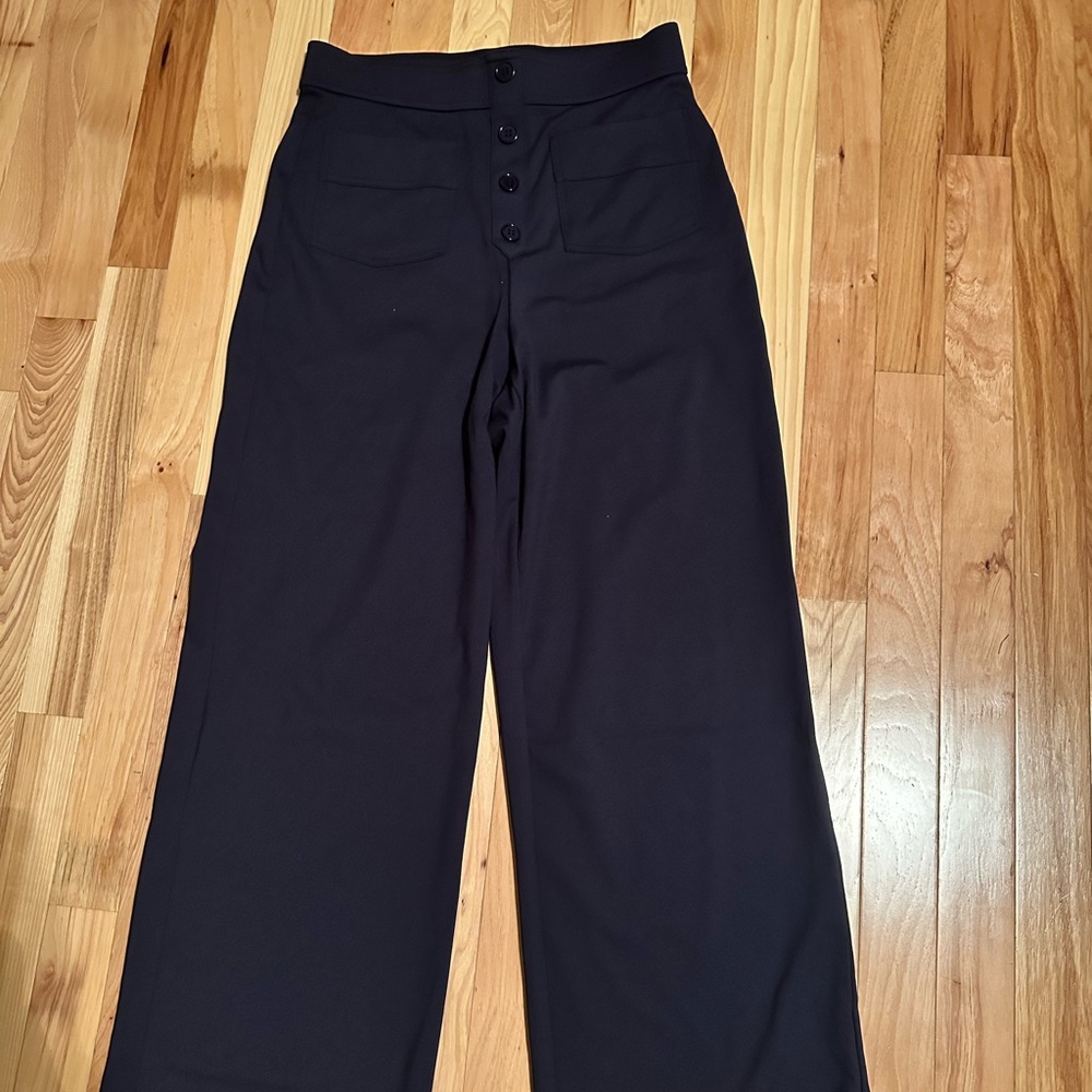 Halara Navy button down work pants size medium petite